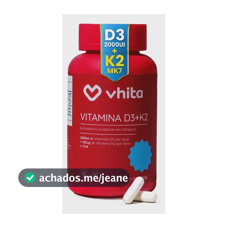 Vitamina D3 2000ui + K2 MK7 60 cápsulas Vhita