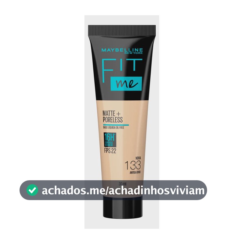 Base de maquiagem líquida Maybelline Fit Me Matte+ Poreless Fit Me FPS tom nova 133 antiga b100 - 72mL 45g