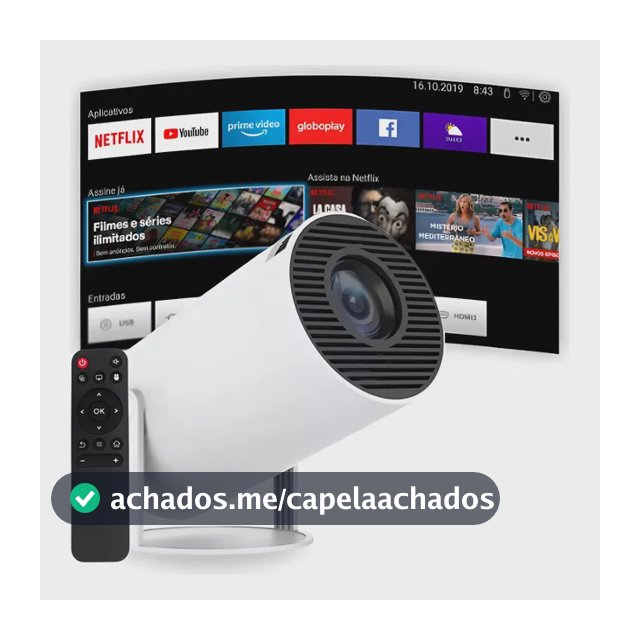 Projetor Portátil 4k Hd Android 11.0 Smart Wifi 5g Bluetooth Branco 127/220v