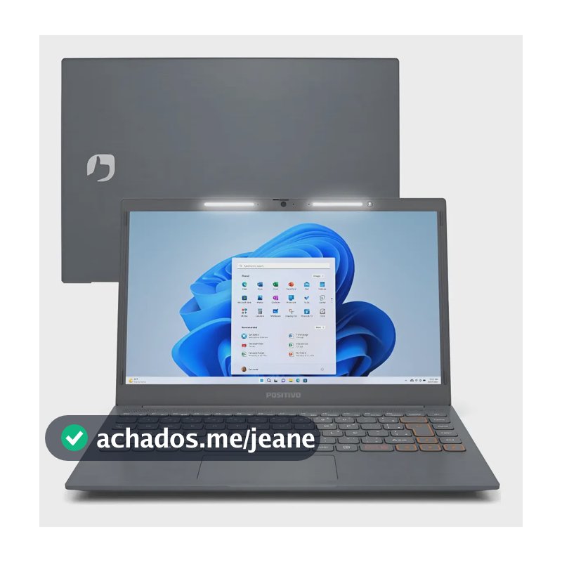 Notebook Positivo Vision C14 Lumina BAR Celeron 8GB RAM 128GB eMMC Windows 11 Tela 14" Polegadas HD Antirreflexo Tecla Link – Cinza