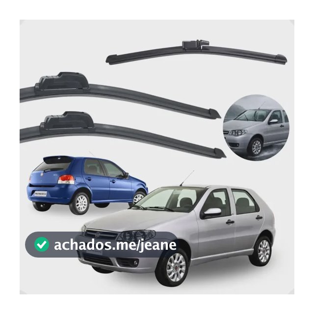 Kit 3 Palheta Limpador Parabrisa Silicone Palio 1996 A 2011 Preto