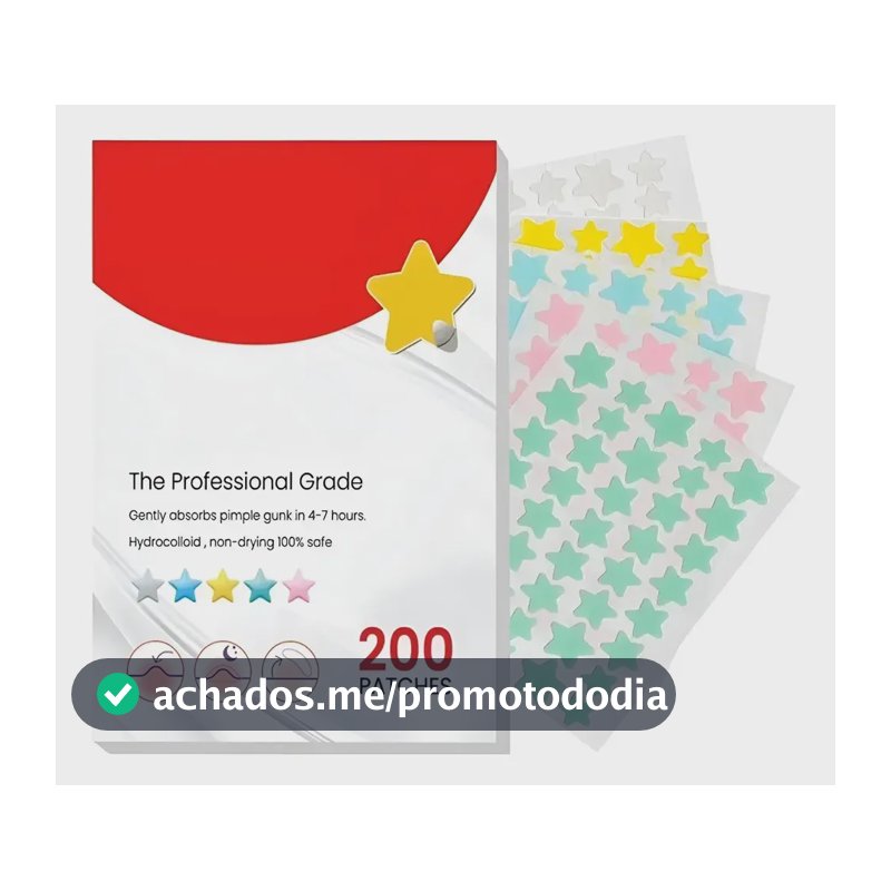 200x Adesivos P/ Acne Seca Espinha Inflamada - Estrelas Normal Noite