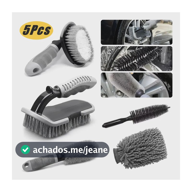 Kit5 Luva De Lavar Carro Escova Limpeza Automotiva Moto Roda
