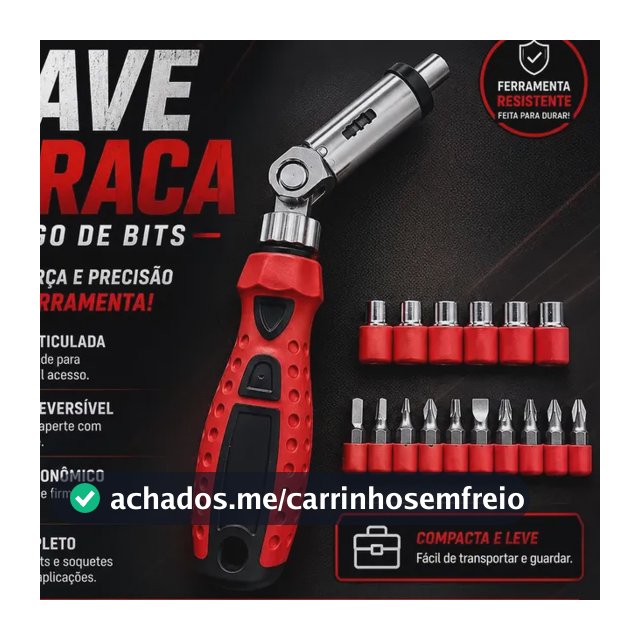 Kit Chave Canhão Catraca Dobravel Fenda Phillips 18 Peças