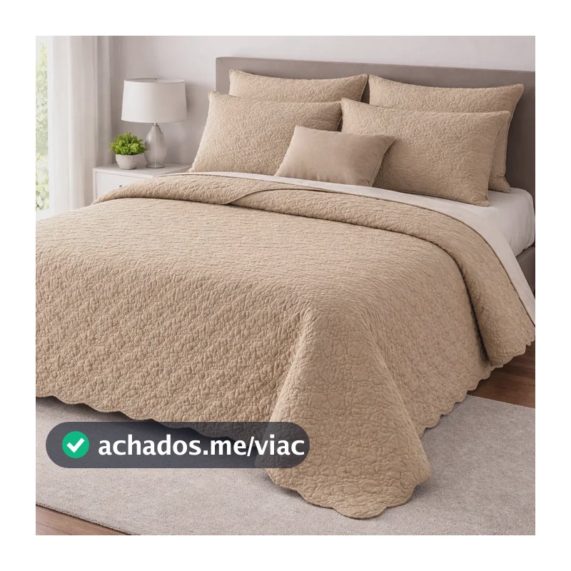 Cobre Leito Queen Matelado Dupla Face Leve Confortável Macio Cáqui Matelado