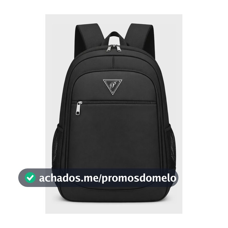 Mochila Masculina Bolsa Impermeável Faculdade Executiva Alça Reforçada Preto Liso