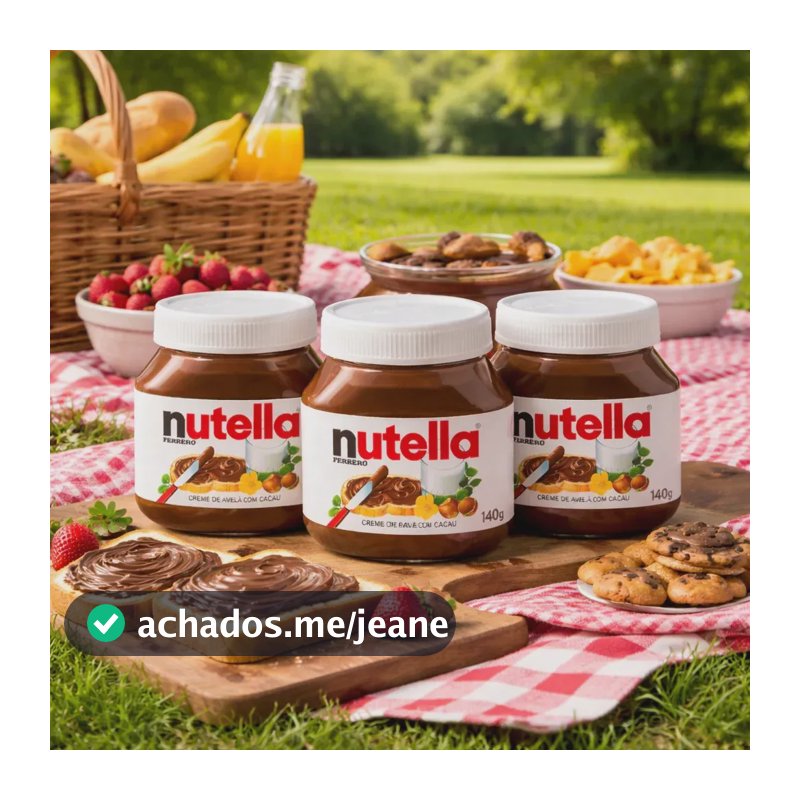 Kit 3 Creme De Avelã Com Cacau Nutella 140g