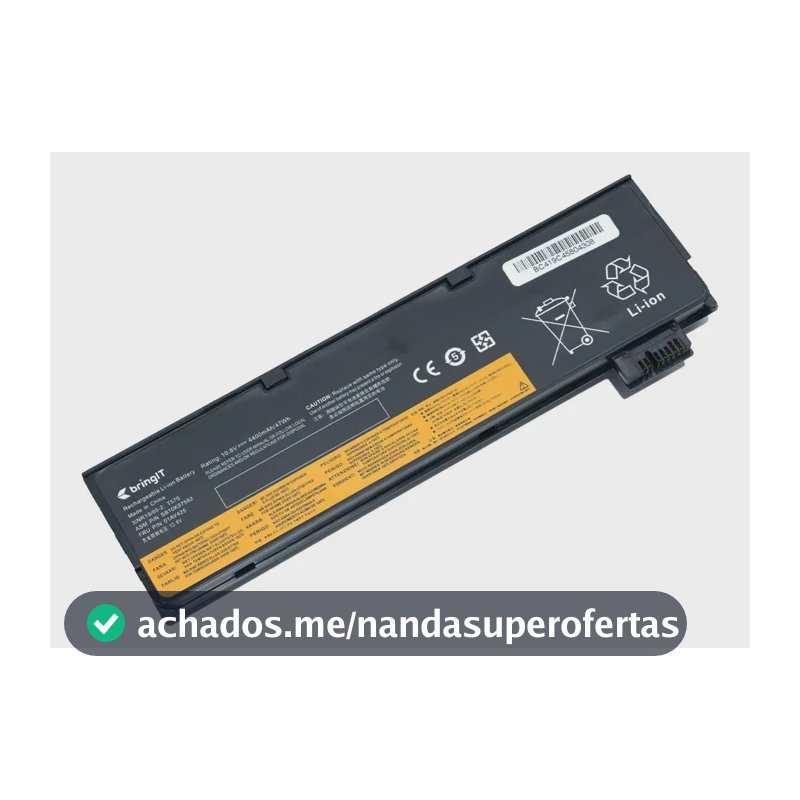 Bateria Para Notebook Lenovo Thinkpad T470 T480 T570 T580 Preto