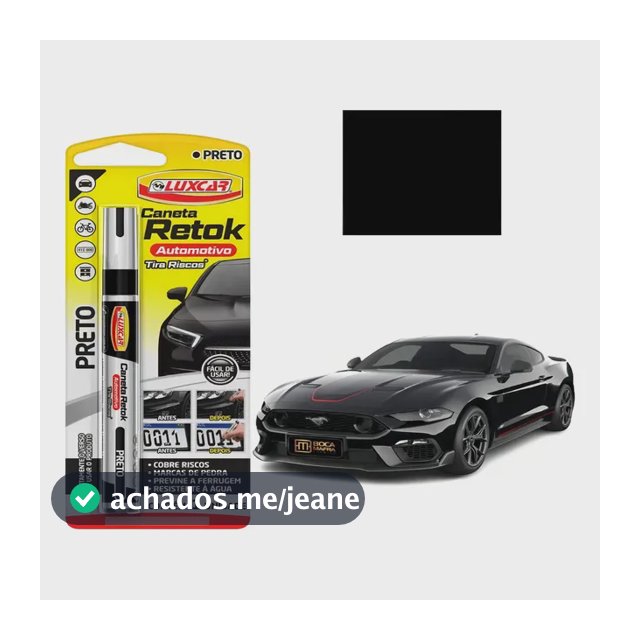 Caneta Retok Tira Riscos Automotivos Diversas Cores Luxcar Cor Preto
