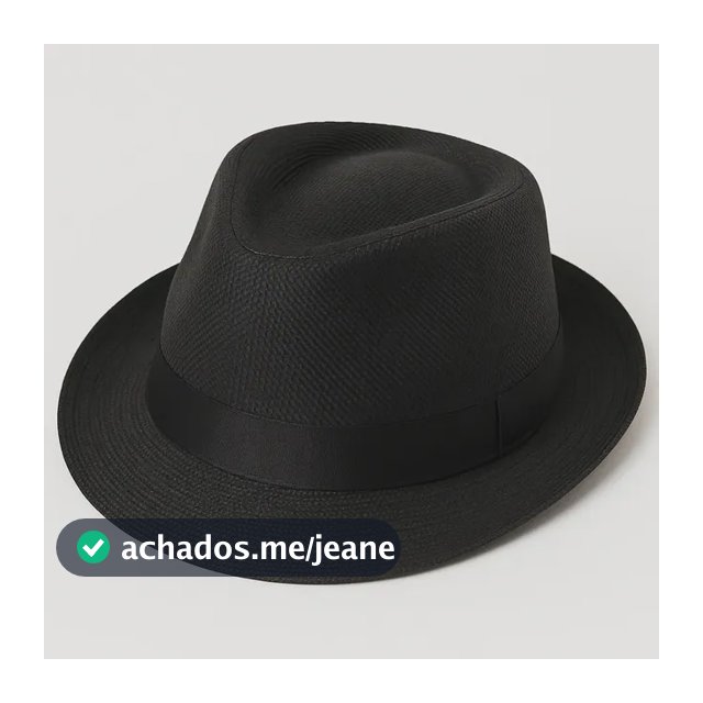 Chapéu Fedora Gângster Aba Curta Preto Clássico Premium