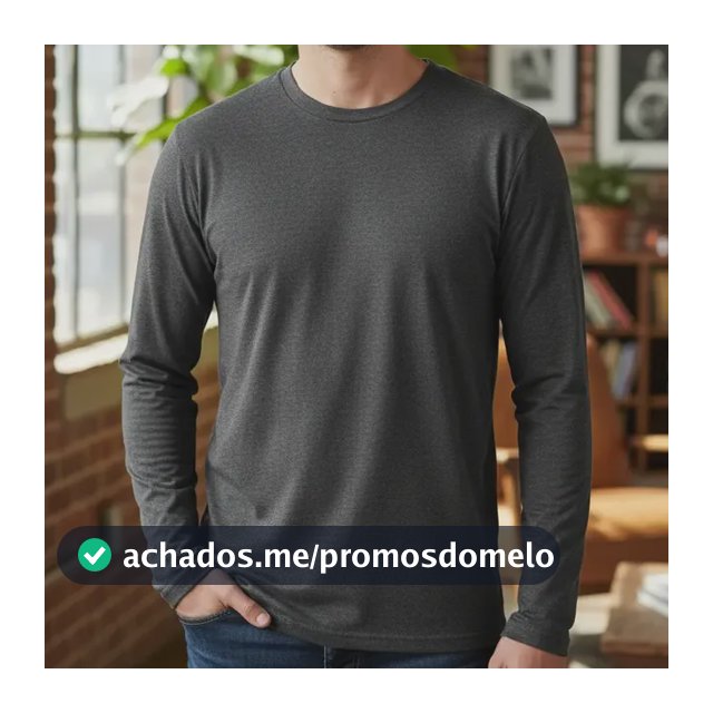 Camiseta Masculina Manga Longa Premium Não Precisa Passar