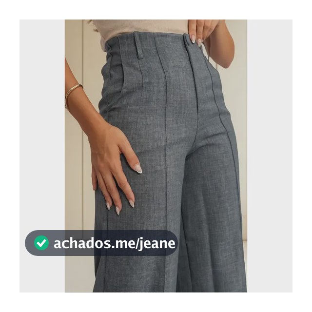 Calça Pantalona Linho Feminina , Cintura Alta