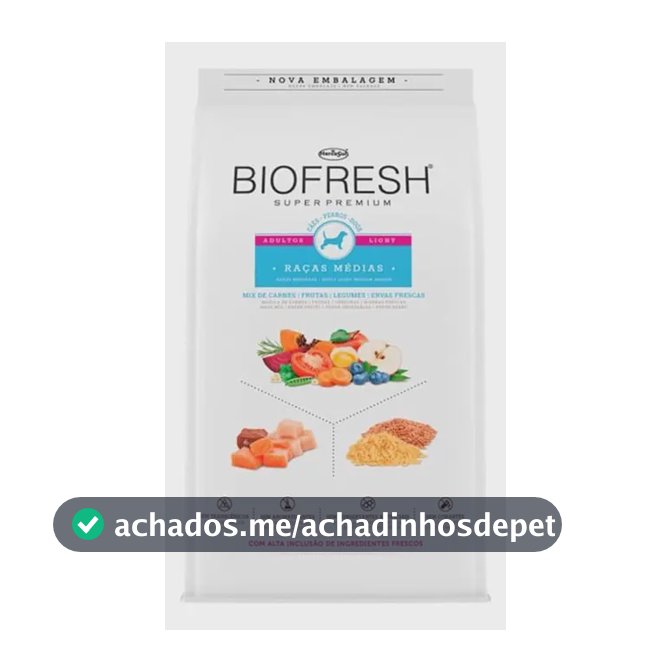 Ração Seca Light Biofresh para Cães Adultos de Raça Média 10kg