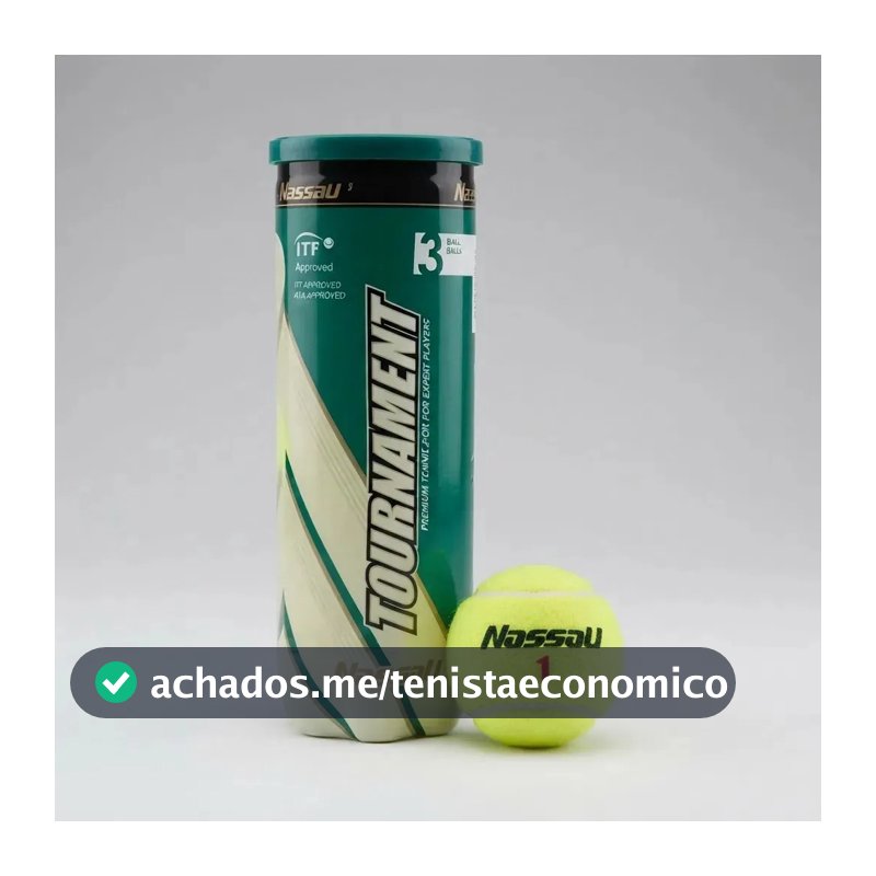 Bola Bolinha de Tenis Nassau Premium Tournament X3 Tubo 3 Unidades
