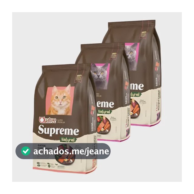Kit 3 Ração Para Gatos Castrados Quatree Supreme 1kg Sabores
