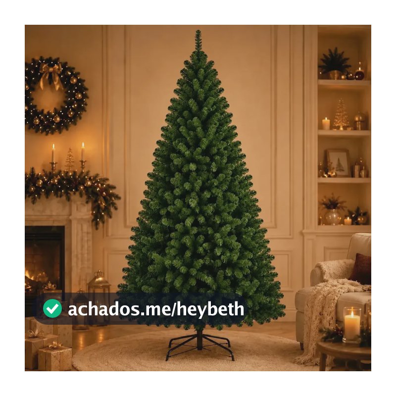 Árvore De Natal Grande 2,10 Metros Pinheiro Tradicional 1000 Galhos Cheia Verde Luxo