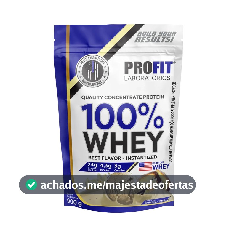 Whey protein Profit 100% Quality Concentrate em pó sabor Baunilha x 900g