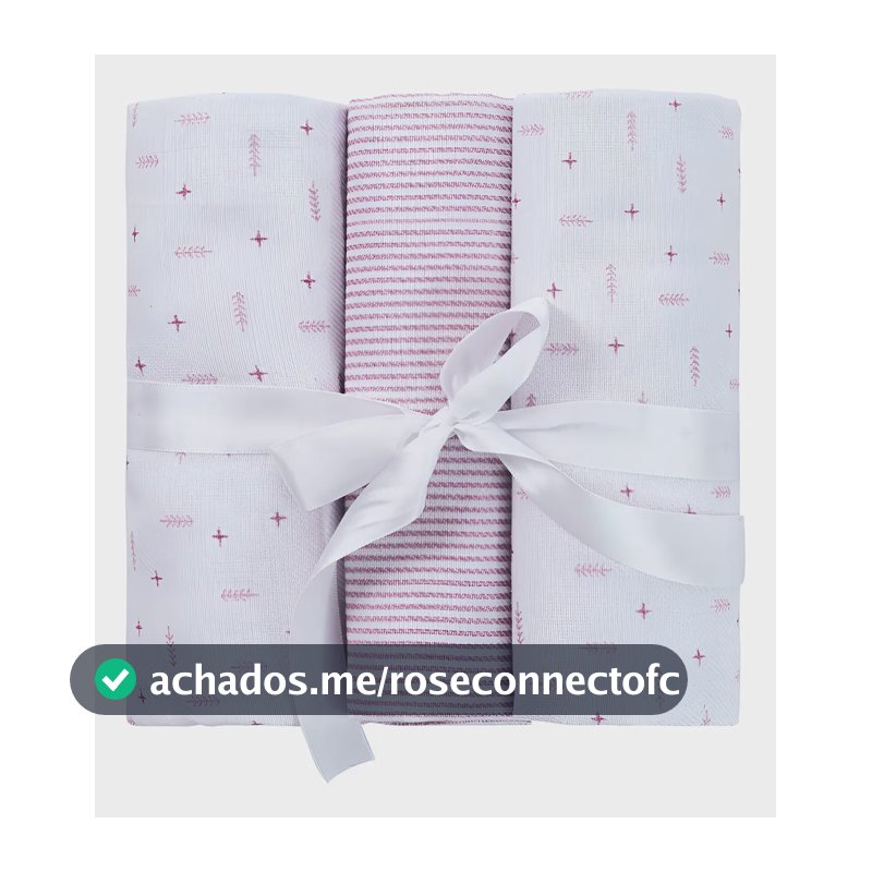 Cueiro Para Bebê Flanelado 03 Unidades Baby Joy Clássicos Cor Rosa