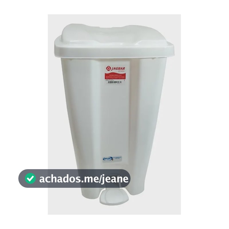 Lixeira Organizadora Multiuso Cozinha Escritório Banheiro Com Pedal E Tampa 40 L Branca 34x53x43,5cm 1793 Jaguar