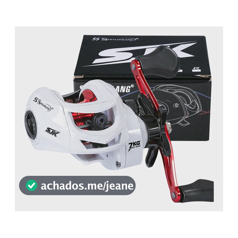 Carretilha De Pesca 6.3:1 7kg Copo De Alumínio Ultraleve Branco Esquerdo