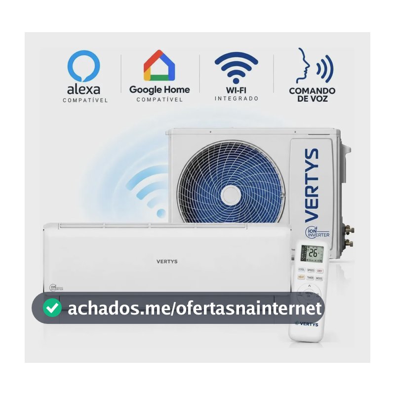 Ar Condicionado Inverter 9000 Btus Wifi/alexa Frio Vertys Branco 220v