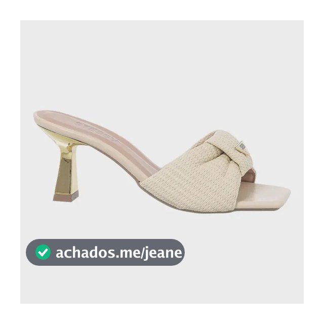 Tamanco Feminino Stessy Salto Metalizado 6cm Juta Sintética