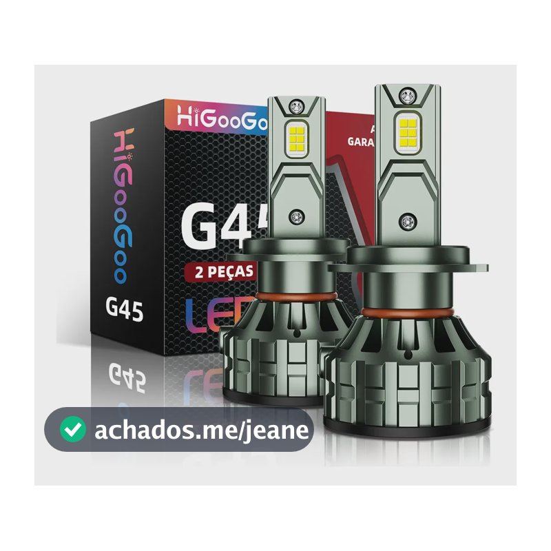 Higoogoo G45 Par Farol Carro Led  H4 H1 H7 H11 Hb3 Hb4 H3h27 H7 Branco 6500k