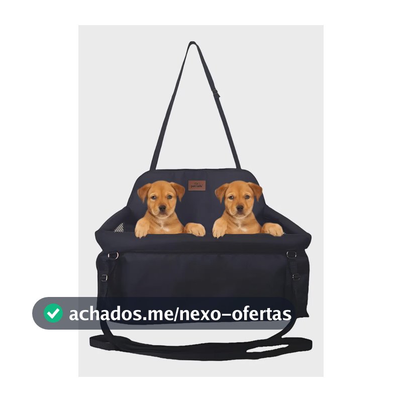 Bolsa Transporte Carro Para Dois Pets Cães Dupla Grande Preto