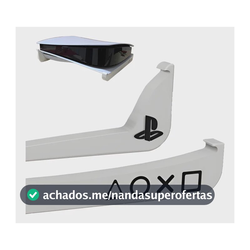 Suporte Horizontal Compatível C/ Ps5 Fat C/ Disco Play5 Cor Branco Slim