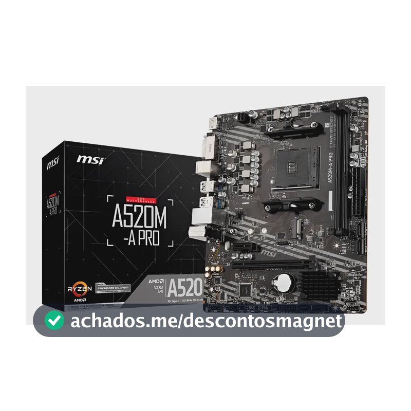 Placa-mãe Msi A520m-a Pro Am4 Matx Ddr4 Preto