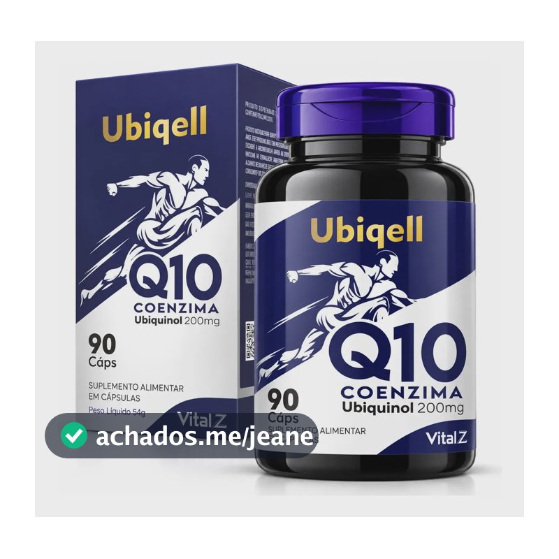 Coenzima Q10 Ubiquinol 200mg CoQ10 Forma Ativa 90 Cápsulas