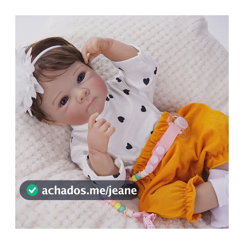 Brastoy Boneca Bebê Reborn Pintada Menina Silicone 48cm