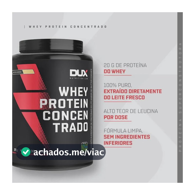 Dux Human Health Whey Protein Concentrado 900g Sabor Cookies