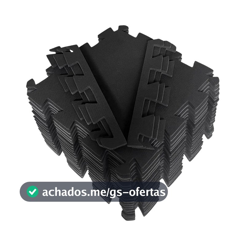Kit 25 Tatames Eva Preto Linha Econômica 50x50x 1cm