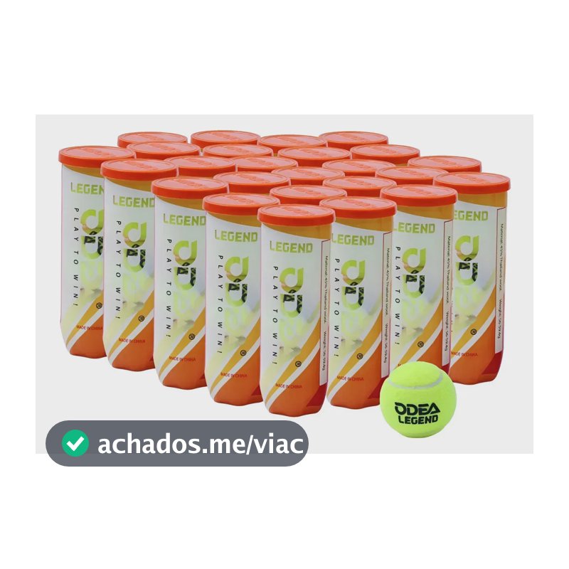 Caixa De Bolas De Tenis Odea Legend 24 Tubos De 3 Bolas Amarelo