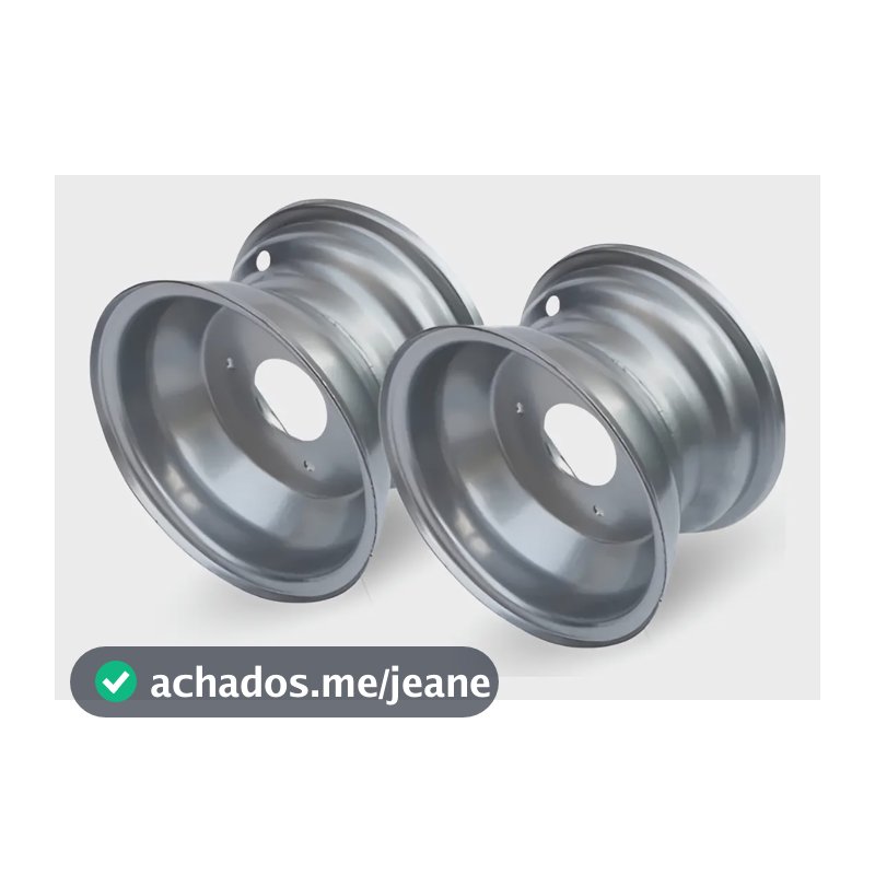 Kit 2x Rodas Aro 06 P/ Pneu 145x70-6 - Dsr Prateado