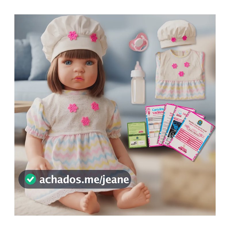 Boneca Adora Reborn 48cm Silicone Pode Dar Banho