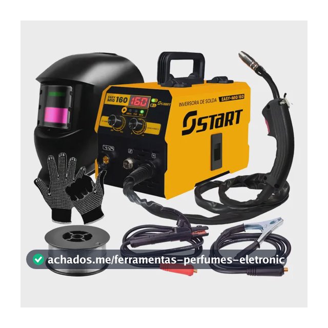 Maquina Inversora Solda Mig 160a 3 Em 1 Tig Lift Acessórios Amarelo 220v