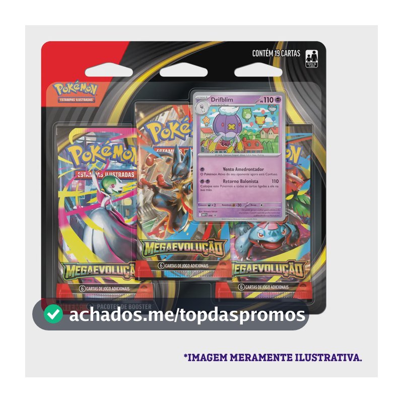 Blister Triplo Pokémon Megaevolução Colecionáveis Tcg Copag