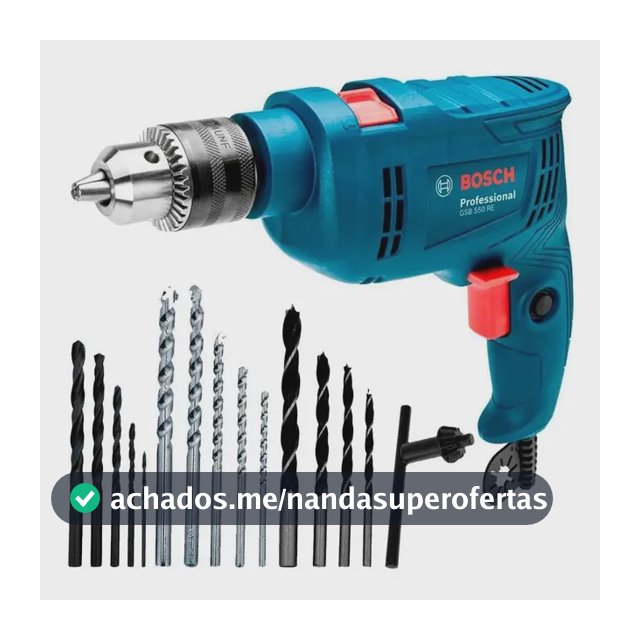 Furadeira Impacto 1/2 Pol 550w Gsb550 Re Kit 14 Brocas Bosch