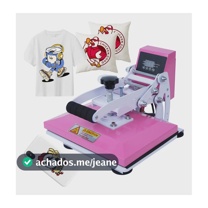 Prensa Térmica Mecolour 23x30cm Rosa Sublimação 750W