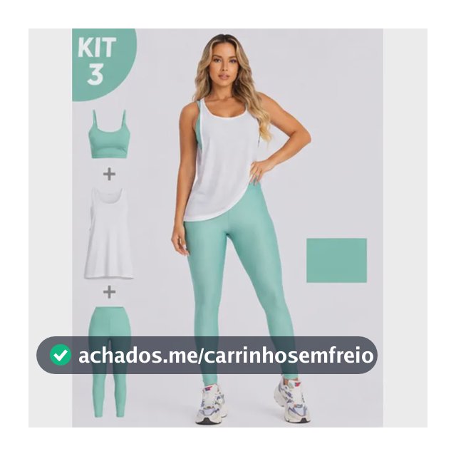 Kit Conjunto Cropped Legging + Regata Fitnes Academia Treino Verde-claro M