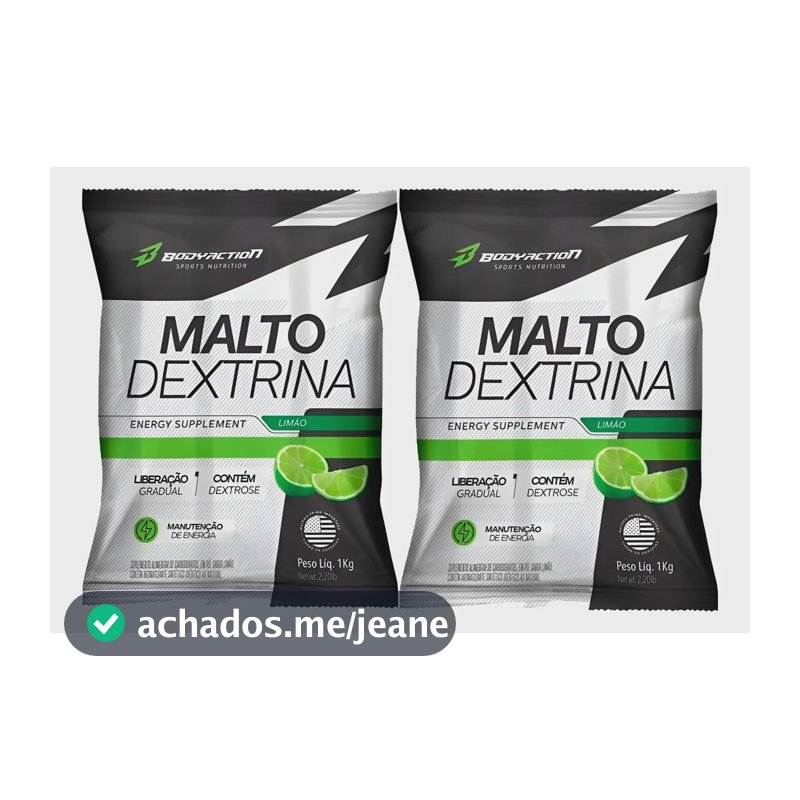 2x Maltodextrina - 1kg - Body Action Sabor Limão