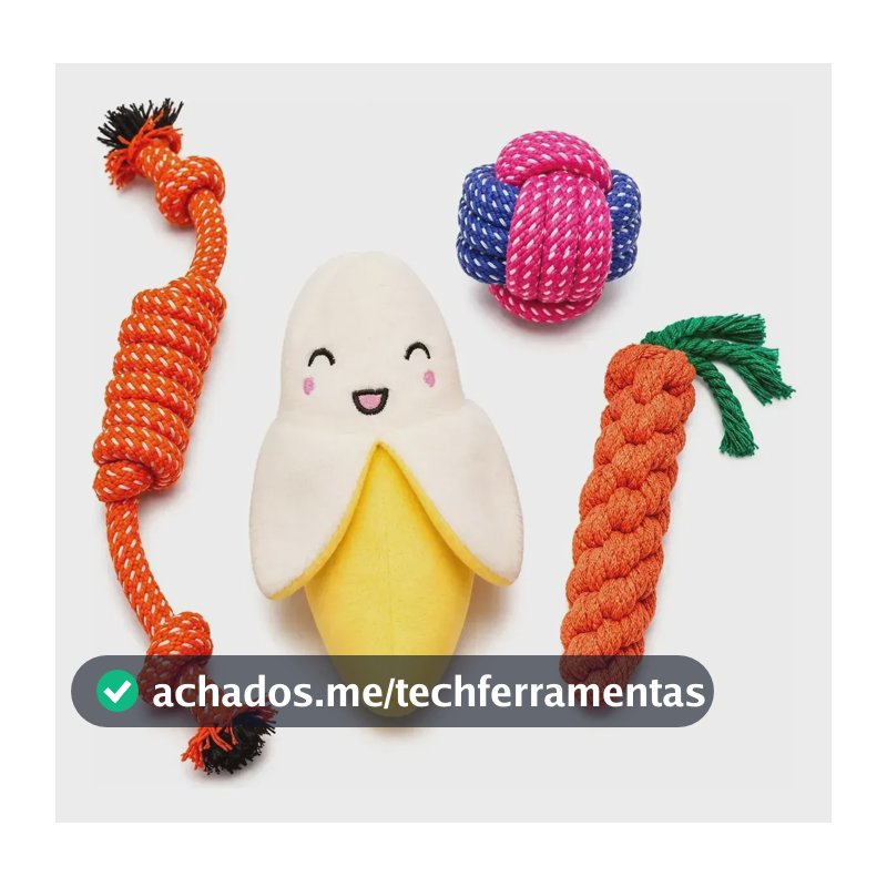 4 Brinquedo Pet Corda Cachorro Rosa Mordedor Brincar Oferta
