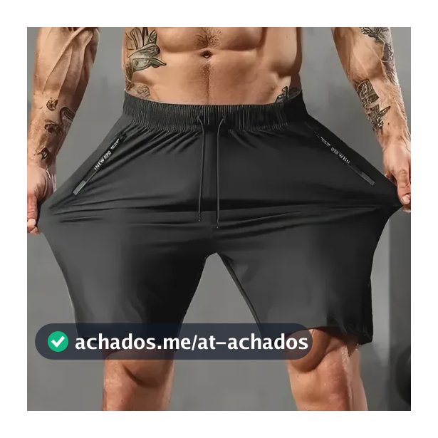 Bermuda Masculina Slim Fit Esportiva Fitness Com Elastano St