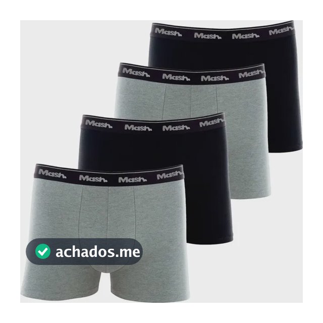 Kit 4 Cuecas Boxer Mash Algodão Box Confortável Original