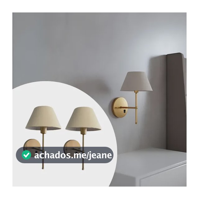 Kit 2 Unidades Arandela Parede Quarto Casal Moderna Classica