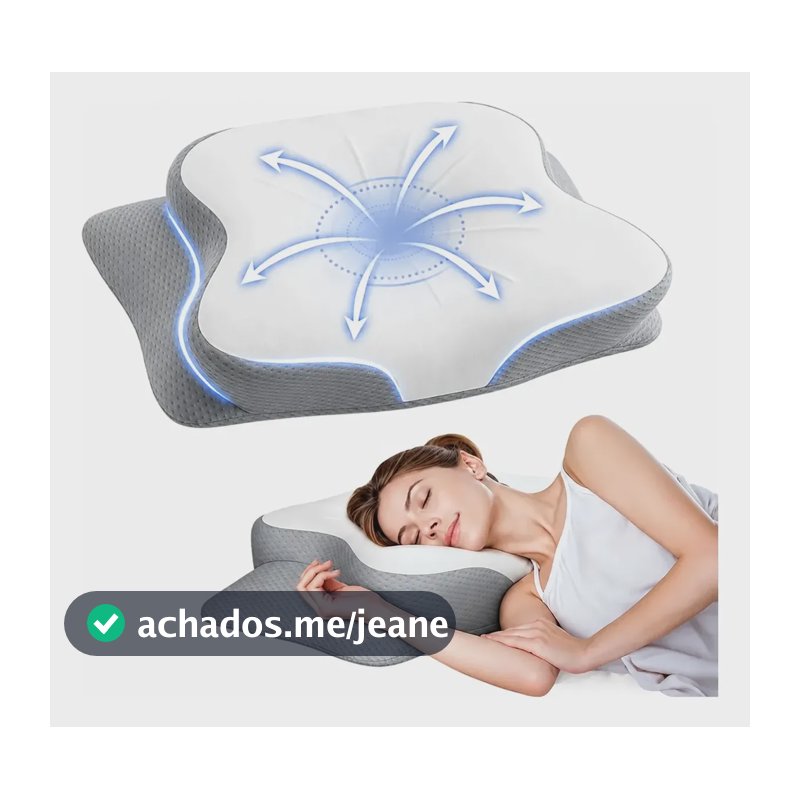 Travesseiro Ortopedico Cervical Relax Coluna Anti-ronco Nasa Cinza-claro