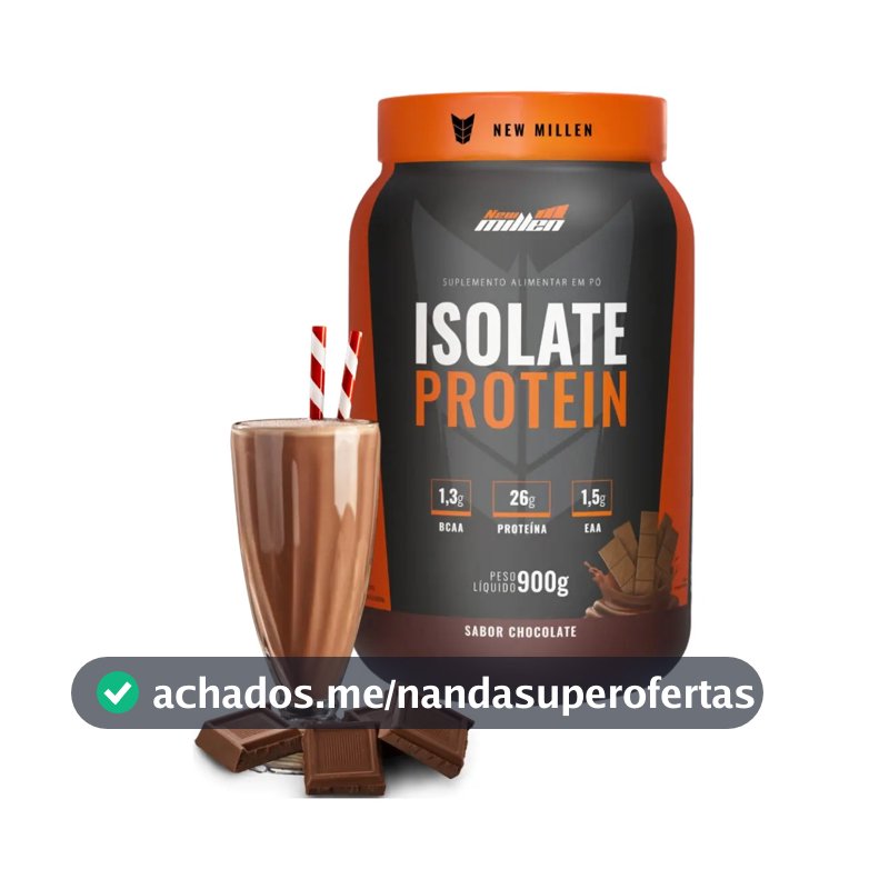 Proteína bovina isolada New Millen Whey Zero Isolate em pó sabor Chocolate x 900g