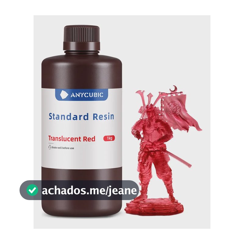 Resina 3d Anycubic Standard Vermelho Translucido - 1 Kg